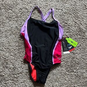 Speedo Women's One Piece Swimsuit - Black, Pink, Purple